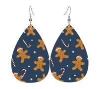 Teardrop Earring Christmas Breadbread Man Fashionable Faux Leather Earrings Luxurious Leather Earring For Accessories Beach Married