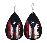 Teardrop Earring City Flag Lightweight Teardrop Dangle Faux Leather Earrings Durable Holiday Earring For Daily Wear Beach Accessories