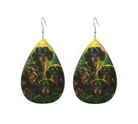 Teardrop Earring Cute Dachshund In Tree Colorful Faux Leather Earrings Trendy Holiday Earring For Decoration Women Beach