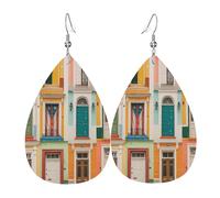 Teardrop Earring Different Kinds Of Doors & Puerto Rico Lightweight Leather Earrings Fashionable Leather Earring For Daily Wear Party Decoration