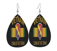 Teardrop Earring First Field Force Vietnam Combat Veteran Lightweight Leather Earrings Luxurious Holiday Earring For Beach Daily Wear Women
