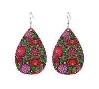 Teardrop Earring Hungarian Folk Flower Trendy Dangle Hoop Earrings Lightweight Pierced Earring For Festival Decoration Women