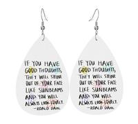 Teardrop Earring If You Have Good Thoughts Colorful Leather Dangle Drop Earrings Lightweight Holiday Earring For Decoration Women Daily Wear