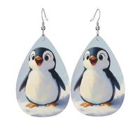 Teardrop Earring Lovely Panda Cub Colorful Teardrop Dangle Faux Leather Earrings Trendy Leather Earring For Daily Wear Married Beach