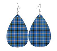Teardrop Earring Utah Tartan Luxurious Faux Leather Earrings Durable Leather Earring For Beach Married Accessories