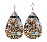 Teardrop Earrings African Animals Fashionable Dangle Hoop Earrings Luxurious Pierced Earring For Daily Wear Beach Married
