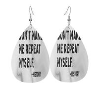 Teardrop Earrings Don'T Make Me Repeat Myself History Luxurious Faux Leather Earrings Fashionable Holiday Earring For Women Accessories Married