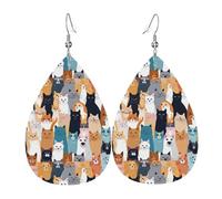 Teardrop Earrings Faux Leather Large Earrings for Women Dangle Earrings Summer Earrings Concert Party Decor - Colourful Cartoon Horses