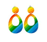 Smiffys 21175 - Pendant Earring - Multicolor - teardrop earrings neon dress fancy smiffys 1980s clip accessory