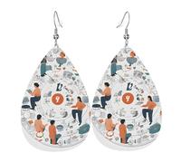 Teardrop Earrings I Love The 90S Illustration Durable Leather Dangle Drop Earrings Trendy Leather Earring For Party Accessories Married