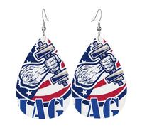 Teardrop Earrings U.S. Flag Maga Fist Power Lightweight Dangle Hoop Earrings Durable Drop Earring For Married Women Party