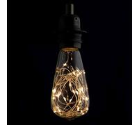 Teardrop Fairy Light Decorative LED Light Bulb E27 Edison Screw. ST64 Clear Glass, 1.8W (Equivalent to 20W)