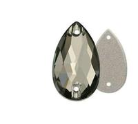 Teardrop Glass Rhinestones for Clothes Dress Sew on Crystal Stones for Needlework Decoration Rhinestone Embellishments Crafts-Black Diamond 215-11X18mm 24pcs