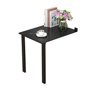 Teardrop Leaf Folding Dining Table Space Saving Class E0 Kitchen & Bar Furniture Double Function Compact Design Black 120 x 50 cm