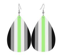 Teardrop Leather Earring Agender Pride Lgbtq Flag Teardrop Dangle Earrings Stylish And Beautiful Hookearrings Women For Anniversary Party For Women Girls