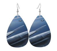 Teardrop Leather Earring (Aircraft Fighter) Hookearrings Trendy Drop Leather Earrings Stylish And Beautiful For Wife Birthday Party For Birthday