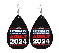 Teardrop Leather Earring Any Functioning Adult 2024 For President Teardrop Dangle Earrings Fashion Tear Drop Earring Lightweight For Women Girls Anniversary 2 Pairs