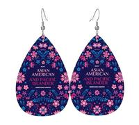 Teardrop Leather Earring Asian American And Pacific Islander Heritage Month Teardrop Dangle Earrings Trendy Hookearrings Lightweight For Daily Wear Anniversary Party