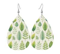Teardrop Leather Earring Botanical Leaves Drop Leather Earrings Ornament Hookearrings Stylish And Beautiful For Women Girls Anniversary Birthday