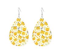 Teardrop Leather Earring Cartoon Tigers Hookearrings Fashion Tear Drop Earring Lightweight For Anniversary Party 2 Pairs