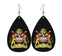 Teardrop Leather Earring Coat Of Arms Of Malawi Drop Leather Earrings Ornament Teardrop Dangle Earrings Women For Daily Wear Women Girls 2 Pairs