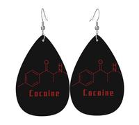 Teardrop Leather Earring Cocaine Formula Hookearrings Fashion Teardrop Dangle Earrings Lightweight For For Birthday Wife Birthday Party