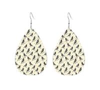 Teardrop Leather Earring Crows Teardrop Dangle Earrings Lightweight Drop Leather Earrings Trendy For Anniversary Women Girls Daily Wear