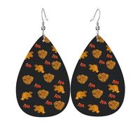 Teardrop Leather Earring Cute Dinosaur Chicken Nuggets Drop Leather Earrings Ornament Tear Drop Earring Stylish And Beautiful For Wife Birthday Party Anniversary