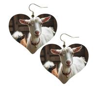 Teardrop Leather Earring Cute Goat Heart Drop Leather Earrings Ornament Teardrop Dangle Earrings Women For Daily Wear For Women Girls For Birthday