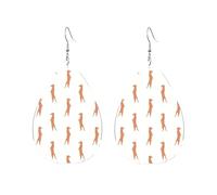 Teardrop Leather Earring Cute Meerkat Pattern Tear Drop Earring Ornament Drop Leather Earrings Trendy For Birthday Anniversary Party