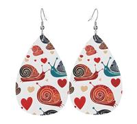 Teardrop Leather Earring Cute Snail Drop Leather Earrings Lightweight Hookearrings Trendy For Women Girls Anniversary Wife Birthday