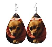 Teardrop Leather Earring Depressed Chihuahua Teardrop Dangle Earrings Women Hookearrings Trendy For Daily Wear Wife Birthday Party