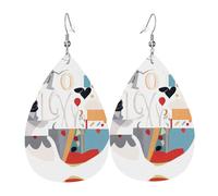 Teardrop Leather Earring Design Volume Pattern Hookearrings Ornament Drop Leather Earrings Lightweight For Anniversary For Birthday Daily Wear