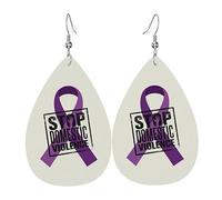 Teardrop Leather Earring Domestic Violence Awareness Drop Leather Earrings Ornament Tear Drop Earring Women For Daily Wear Women Girls 2 Pairs