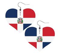 Teardrop Leather Earring Dominican Republic Flag Tear Drop Earring Ornament Drop Leather Earrings Trendy For Women Girls Daily Wear Anniversary