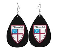 Teardrop Leather Earring Episcopal Church Anglican Communion Drop Leather Earrings Lightweight Tear Drop Earring Ornament For Anniversary Party 2 Pairs