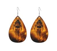 Teardrop Leather Earring Firefighters Advancing Through The Fire Hookearrings Stylish And Beautiful Drop Leather Earrings Women For Anniversary Daily Wear Birthday