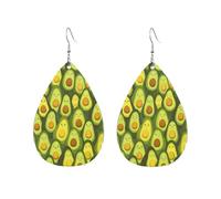 Teardrop Leather Earring Funny Avocado Hookearrings Trendy Teardrop Dangle Earrings Lightweight For Anniversary Party 2 Pairs