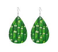 Teardrop Leather Earring Funny Cucumber Drop Leather Earrings Lightweight Tear Drop Earring Ornament For Party Anniversary 2 Pairs