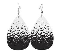 Teardrop Leather Earring Funny Helloween Doodle Hookearrings Women Tear Drop Earring Trendy For Daily Wear Anniversary Birthday