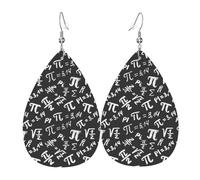 Teardrop Leather Earring Funny Mathematical Happy Pi Day Tear Drop Earring Trendy Teardrop Dangle Earrings Stylish And Beautiful For Birthday Anniversary Wife Birthday