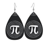 Teardrop Leather Earring Funny Mathematical Happy Pi Day Teardrop Dangle Earrings Ornament Drop Leather Earrings Stylish And Beautiful For Daily Wear Anniversary For Women Girls
