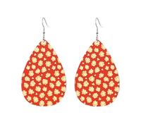 Teardrop Leather Earring Funny Popcorn Tear Drop Earring Fashion Hookearrings Ornament For Anniversary Women Girls Birthday
