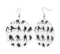 Teardrop Leather Earring Generic Ice Hockey Trendy Tear Drop Earring Ornament For Wife Birthday Daily Wear For Women Girls