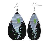 Teardrop Leather Earring Generic Terrible Tornado Ornament Drop Leather Earrings Lightweight For For Birthday Wife Birthday Anniversary