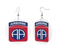 Teardrop Leather Earring Generic Us Army Retro 82Nd Division Stylish And Beautiful Tear Drop Earring Lightweight Hookearrings For For Women Girls Anniversary For Birthday