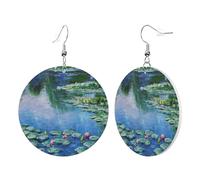 Teardrop Leather Earring Generic Water Lilies Women Trendy Tear Drop Earring For For Birthday Wife Birthday Daily Wear