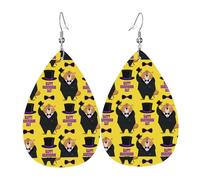 Teardrop Leather Earring Happy Groundhog Day Teardrop Dangle Earrings Lightweight Tear Drop Earring Ornament For Anniversary For Birthday Wife Birthday