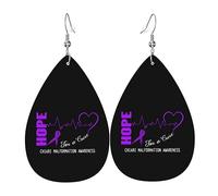 Teardrop Leather Earring Hope For A Heal Chiari Malformation Awareness Drop Leather Earrings Ornament Tear Drop Earring Lightweight For Daily Wear Women Girls 2 Pairs