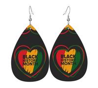Teardrop Leather Earring I Am Black History Month Drop Leather Earrings Lightweight Teardrop Dangle Earrings Fashion For Daily Wear Wife Birthday Party